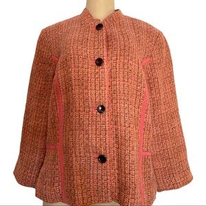 Sigurd Olsen Wool Blend Plaid Button Front Blazer Suit Jacket Size 12